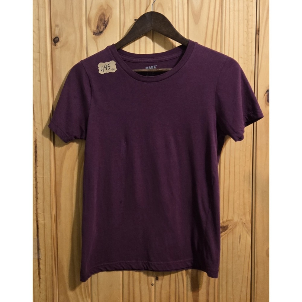 Make Market Womens T Shirt Size SM Plum Short Sleeve Crew Neck New
